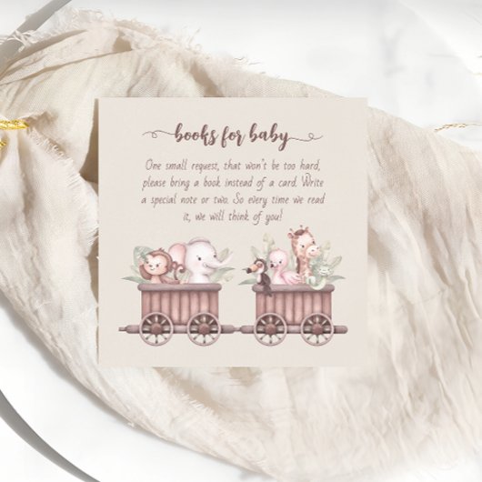 サファリ アニマルズ トレイン ベビー シャワー ブック  エンクロージャーカード