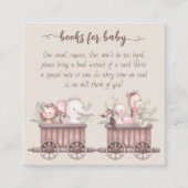 サファリ アニマルズ トレイン ベビー シャワー ブック  エンクロージャーカード (正面)