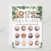 サファリ アニマルズ ビール or ベイビー ベリー シャワー ゲーム 招待状 (正面)