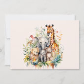 サファリ アニマルズ ワイルド ワン 1歳の誕生日 招待状 (裏面)