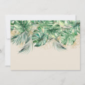 サファリ アニマル ジャングル グリーン & ゴールド 男の子 ベビーシャワー 招待状 (裏面)