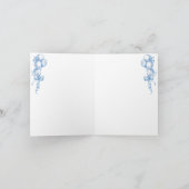 サファリ アニマル ダスティー ブルー トワール ベイビー ボーイ シャワー サンキューカード (内部)