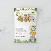 サファリ アニマル ベビーシャワー 感謝カード (内部)