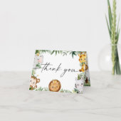 サファリ アニマル ベビーシャワー 感謝カード (正面)