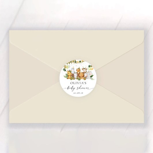 サファリ アニマル ベビー シャワー ステッカー