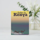 サファリ・イン・ケニアのバケーションポスター ポストカード (スタンド正面)