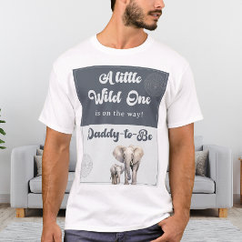 サファリ エレファント パパになる人 ベビーシャワーのTシャツ Tシャツ