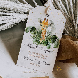 サファリ・キリン・ベイビーシャワー ギフトタグ