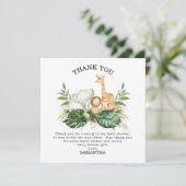 サファリ グリーンフォリア ジェンダーニュートラル ベビーシャワー 招待状 (スタンド正面)