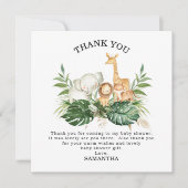 サファリ グリーンフォリア ジェンダーニュートラル ベビーシャワー 招待状 (正面)