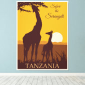 サファリ・ザ・セレゲティ、タンザニア キャンバスプリント (インサイチュ (ウッドフロア))