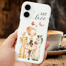 サファリ シック バレリーナ アニマル ウォーターカラー スマホケース