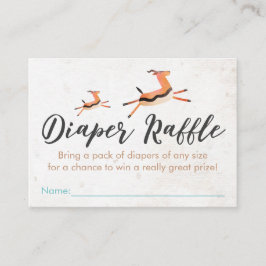 サファリ&ジャングルテーマおむつラッフルエンクロージャカード エンクロージャーカード