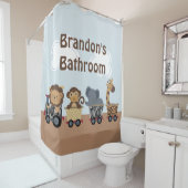 サファリ・ジャングル・トレイン・キッドのシャワー・カーテン シャワーカーテン (インサイチュ)