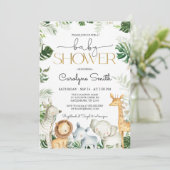 サファリ ジャングル ベビーシャワー 招待状 (スタンド正面)