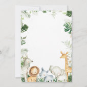 サファリ ジャングル ベビーシャワー 招待状 (裏面)