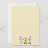 サファリ ジャングル 象 キリン ゼブラ 赤ちゃん歓迎会 招待状 (裏面)