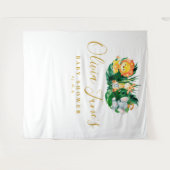 サファリ ジャングル 象 ライオン ベビーシャワー 背景 タペストリー (正面(横))