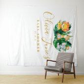 サファリ ジャングル 象 ライオン 赤ちゃんのお祝い 背景 タペストリー (インサイチュ(横))