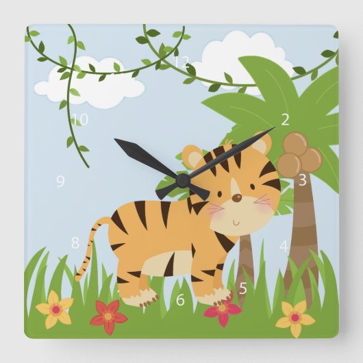 サファリ スクエア壁時計 (正面)