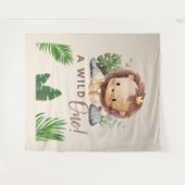 サファリ テーマ ジャングル キッズ 誕生日 タペストリー (正面(横))