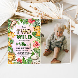 サファリ・トゥ・ワイルド 2歳の誕生日写真 招待状