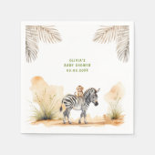 サファリ ニュートラル ベビーシャワー スタンダードカクテルナプキン (正面)