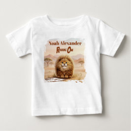 サファリ・ファーストバースデー・ズベリ・フワフワヒョウ・パーティー ベビーTシャツ