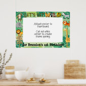 サファリ フォトブース フレーム ポスター - ジャングル 誕生日 (キッチン)