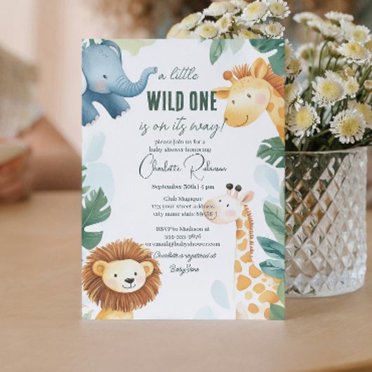 サファリ ベイビーシャワー 招待状