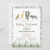 サファリ ベイビーシャワー 招待状, 誕生日 招待状 (正面)