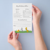 サファリ ベイビー シャワー 予測とアドバイス ゲーム チラシ (ハンドル)