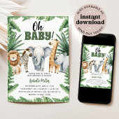 サファリ ベイビー シャワー 招待状