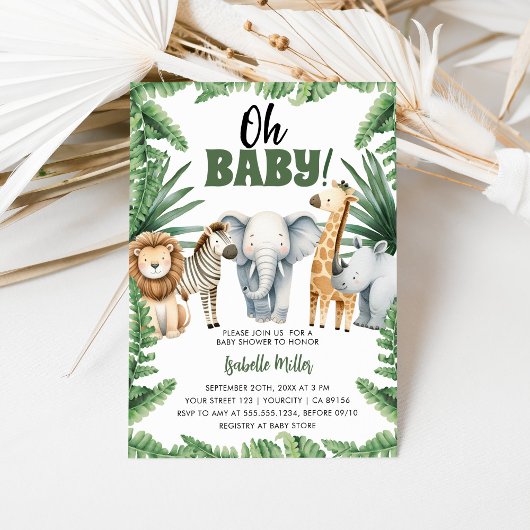 サファリ ベイビー シャワー 招待状
