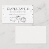 サファリ ベビーシャワー おむつくじ カード ジャングル 動物園 (正面/裏面)