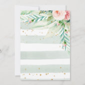 サファリ ベビーシャワー 女の子 ワイルド ジャングル 動物 招待状 (裏面)