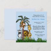 サファリ ベビーシャワー 招待状 (正面/裏面)
