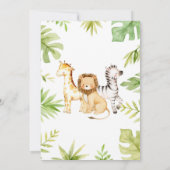 サファリ ベビーシャワー 招待状 ジャングル 中立的な性別 (裏面)