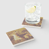 サファリ·ロッジの朝食の匂いを嗅ぐジャッカル   ストーンコースター (横)