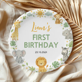 サファリ ワイルドワン ジャングル動物 誕生日 ペーパープレート