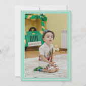 サファリ ワイルドワン 1歳 写真 水彩画 誕生日 招待状 (裏面)