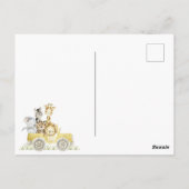 サファリ ワイルド ワン ウォーターカラー 誕生日 ポストカード (裏面)