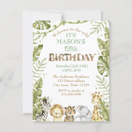 サファリ ワイルド ワン ウォーターカラー 誕生日 ポストカード