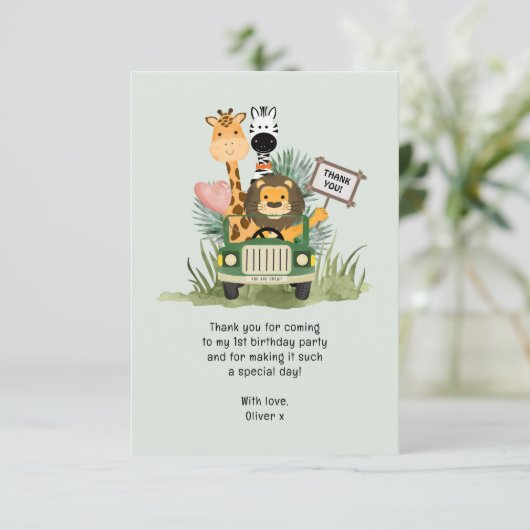 サファリ ワイルド ワン バースデー サンクス カード (スタンド正面)