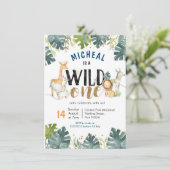 サファリ ワイルド ワン バースデー ボーイ インビテーション (スタンド正面)