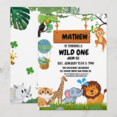 サファリ ワイルド ワン 招待状 (正面/裏面)