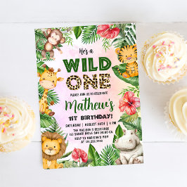サファリ ワイルド ワン 1歳の誕生日 招待状