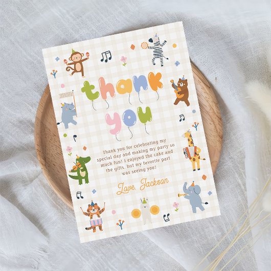 サファリ 誕生日パーティを開催しよう サンキューカード