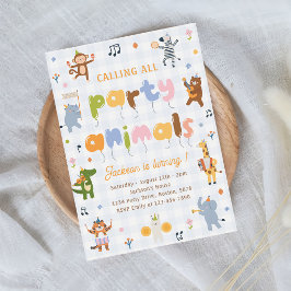 サファリ 誕生日パーティーに動物大集合! 招待状