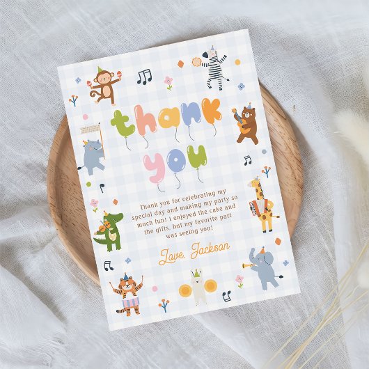 サファリ 誕生日パーティーを開催しよう サンキューカード